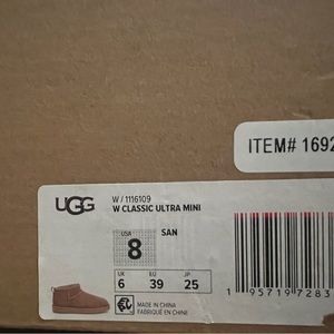 W Ultra Mini Ugg Boots “Driftwood” Size 8